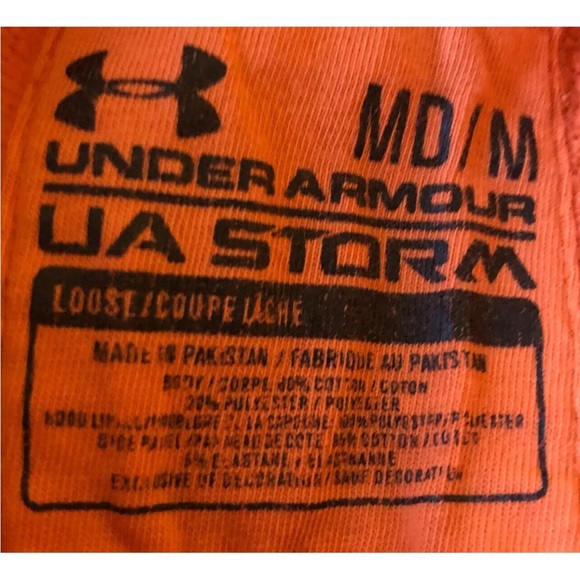 Under Armour Storm Loose Sweatshirt Hoodie Orange Pink Logo Pullover M - Picture 11 of 16